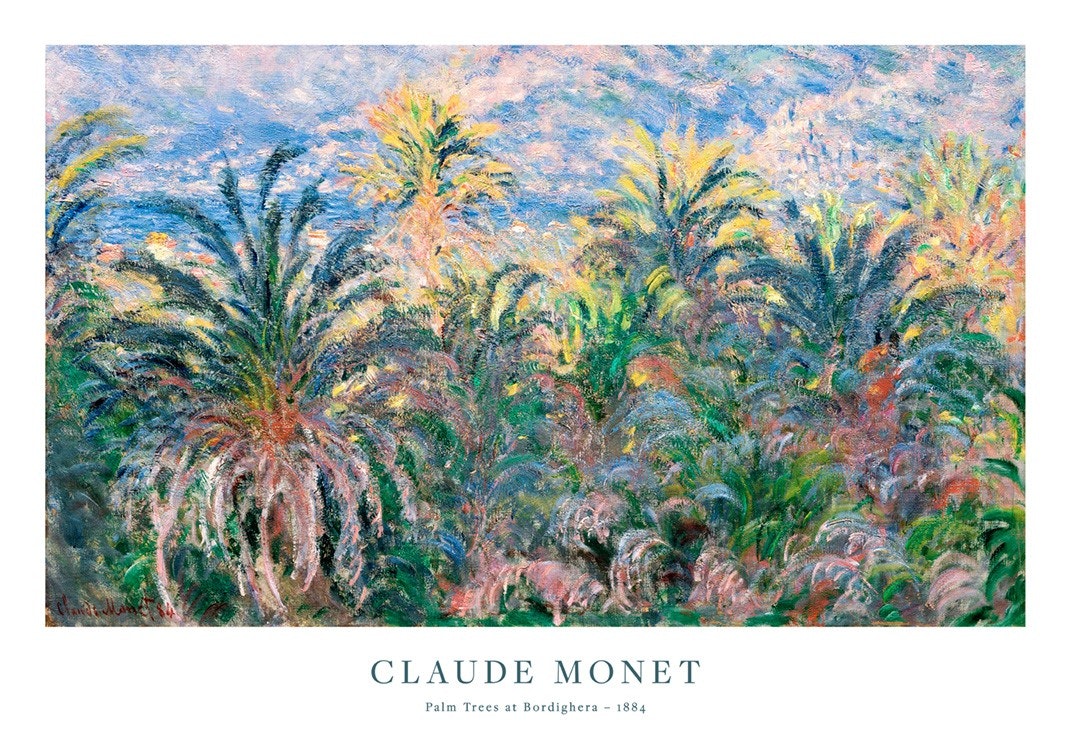 Monet - Palm Trees at Bordighera Plagát 0