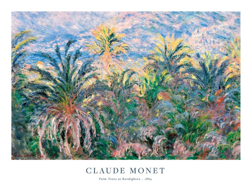 Monet - Palm Trees at Bordighera Plakát 0