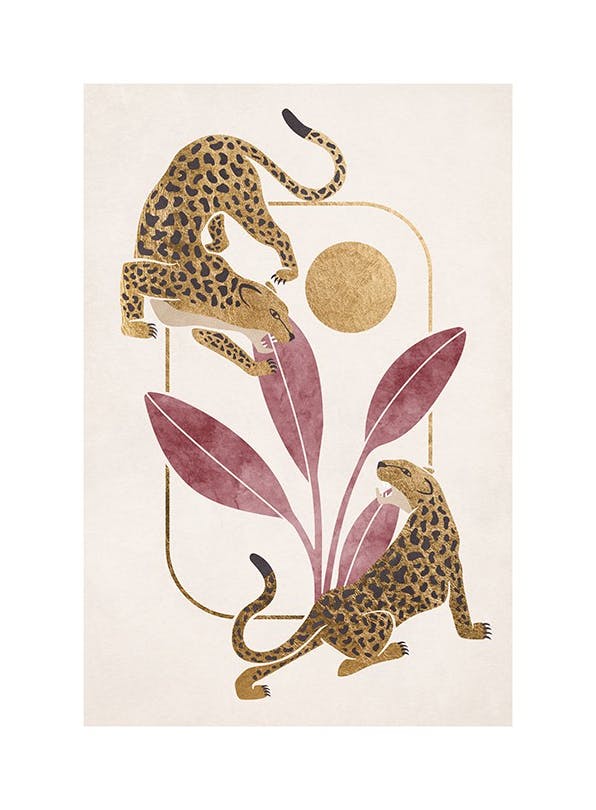 Crouching Leopards Plakat (21x30 cm)- Monica Geuze X Desenio