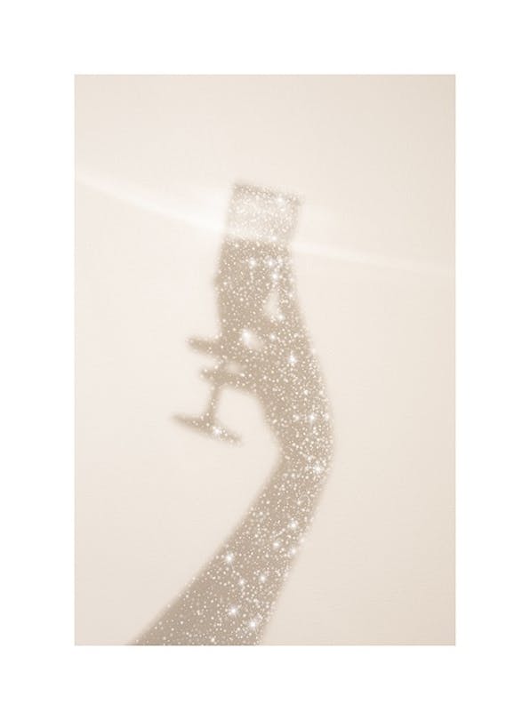 Glitter Champagne Plakat (50x70 cm)- Monica Geuze X Desenio