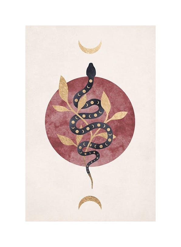 Moon Snake Plakat (30x40 cm)- Monica Geuze X Desenio