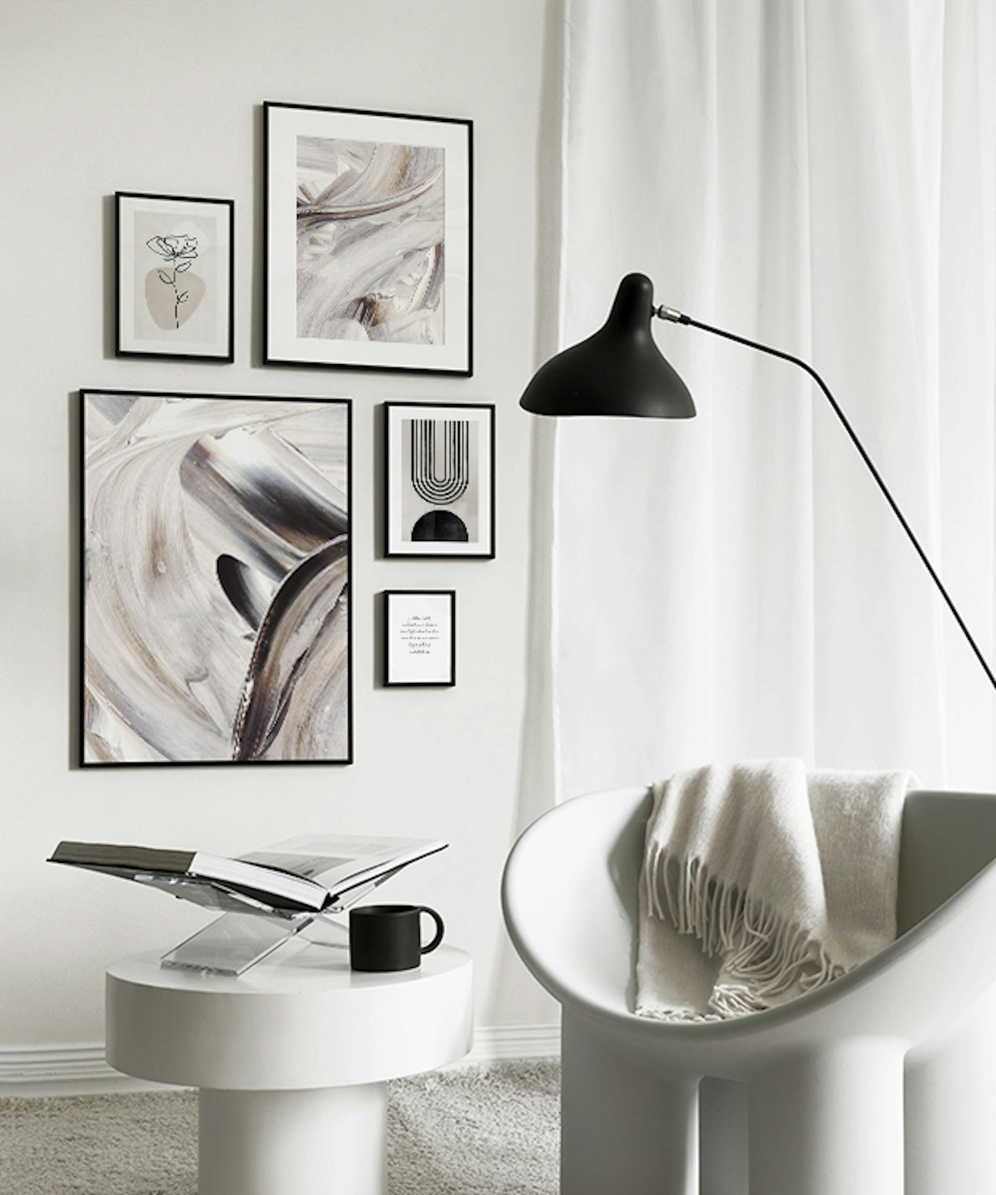 Sort-hvid plakat med hjort. Plakater med naturmotiv. Plakater online ...