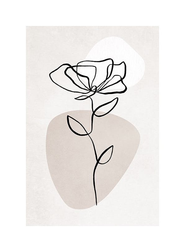 Botanical Lines No1 Poster (30x40 cm) - Line Art