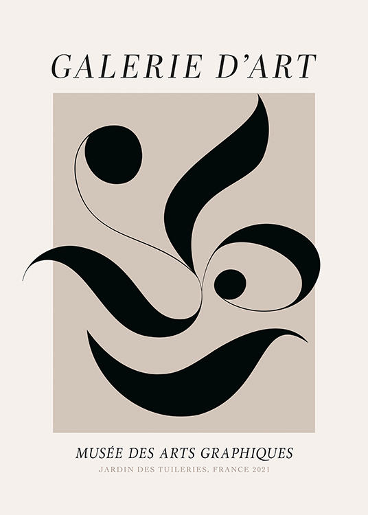 tuberkulose Habitat midnat Galerie D'art No2 Poster - Beige abstract pattern - desenio.com