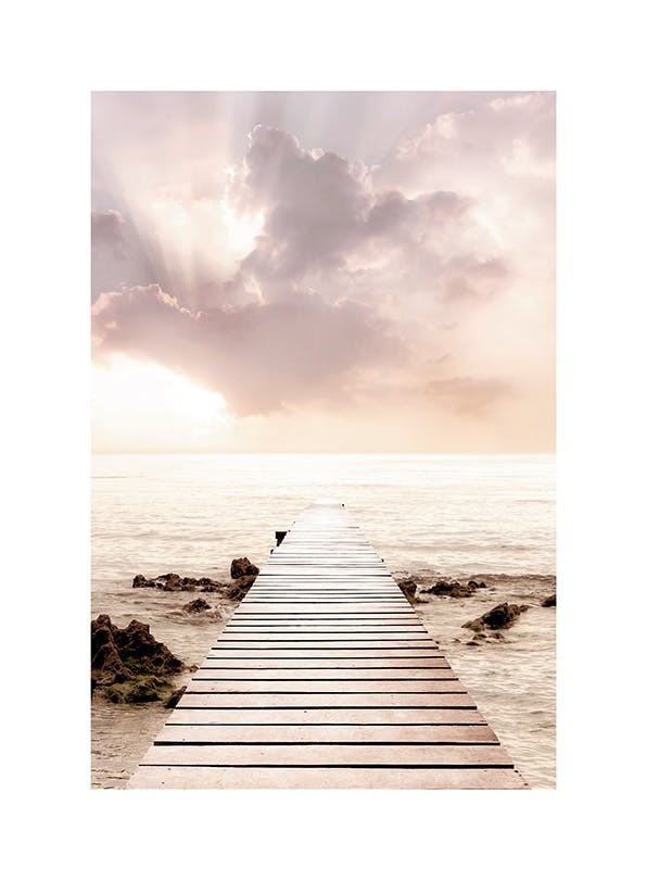 Jetty Facing the Sea Plakat (30x40 cm)- Morski pejzaż