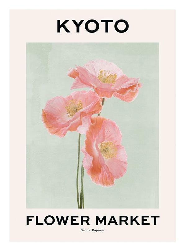 Kyoto Flower Market Poster (21x30 cm) - Bloemen