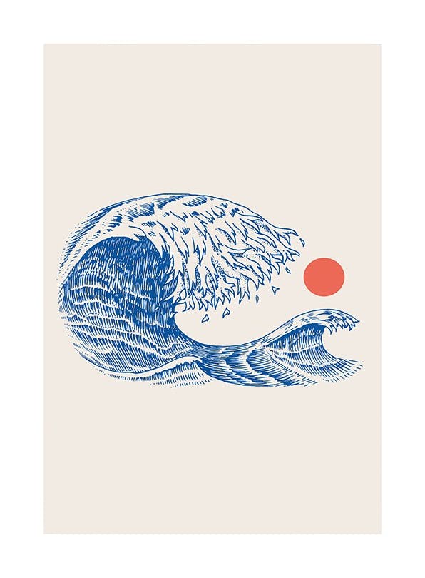 The Wave Plakat (50x70 cm)- Morski pejzaż