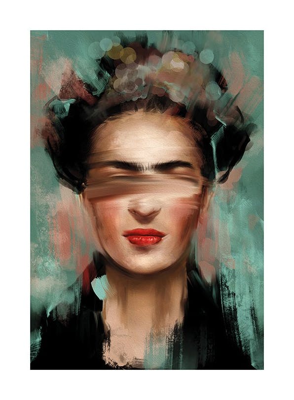 Kahlo in Green Plakat (30x40 cm)-Plakaty