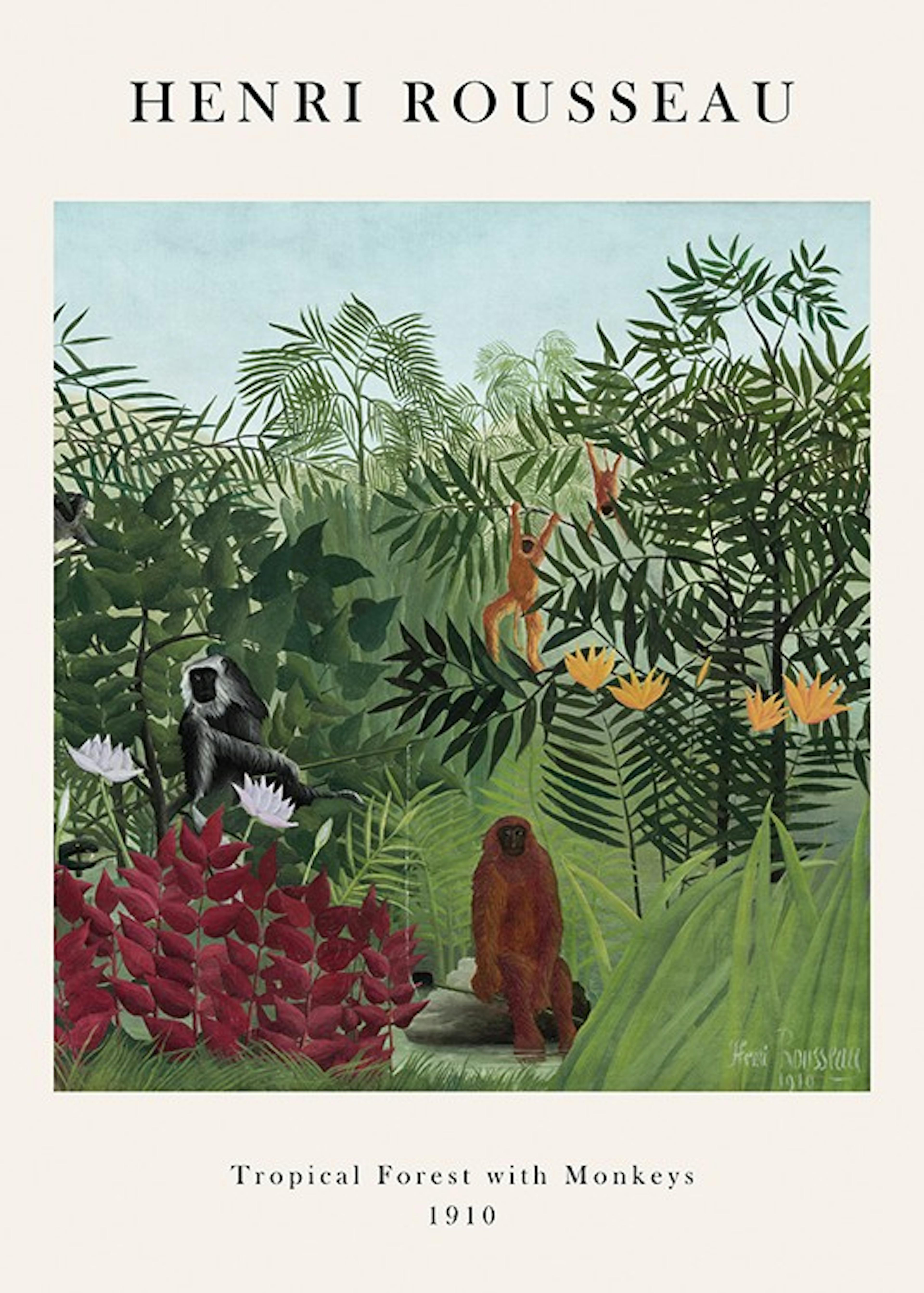 Rousseau - Tropical Forest with Monkeys 포스터 0