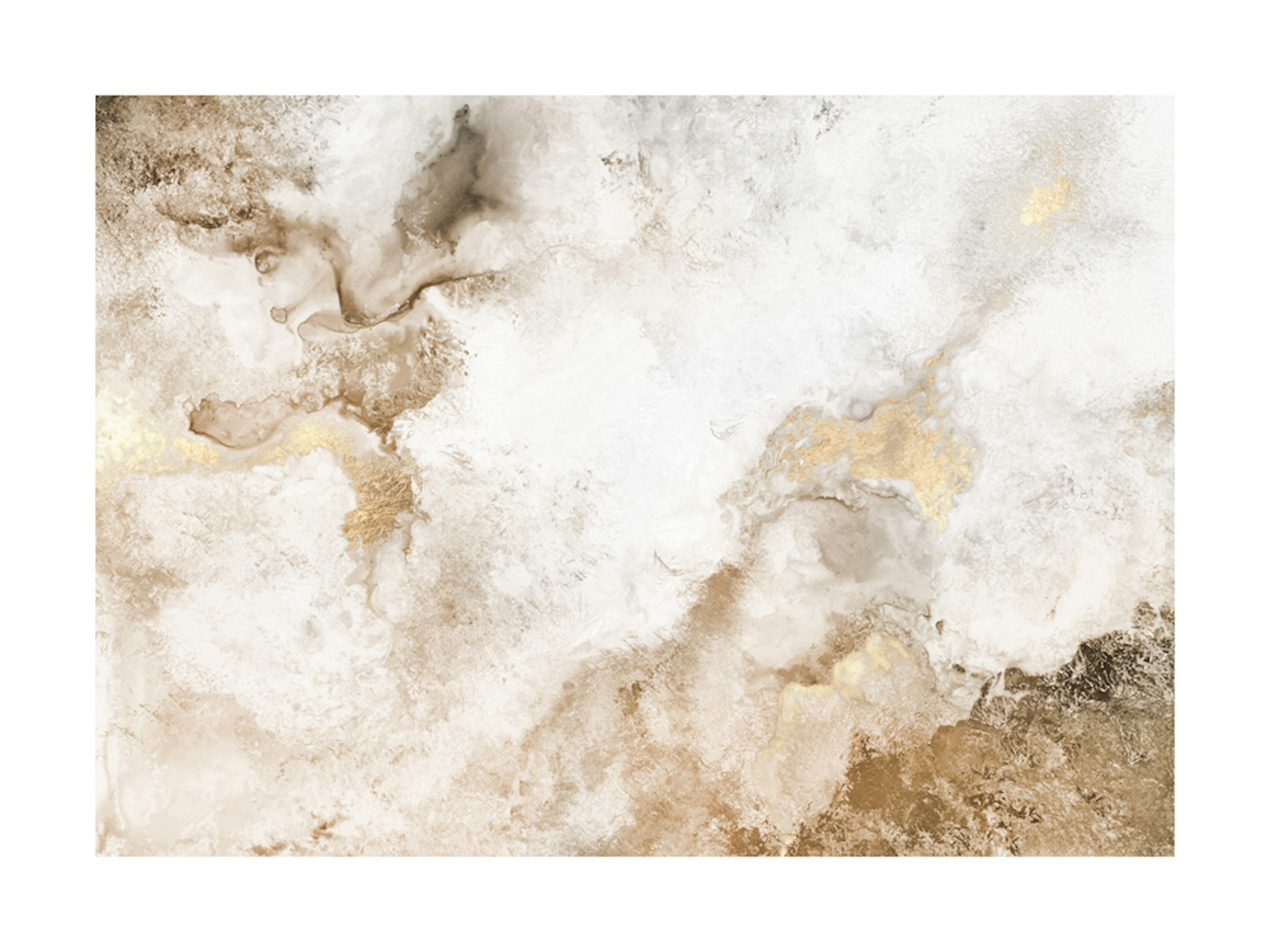 Beige Golden Flow No2 Juliste 0