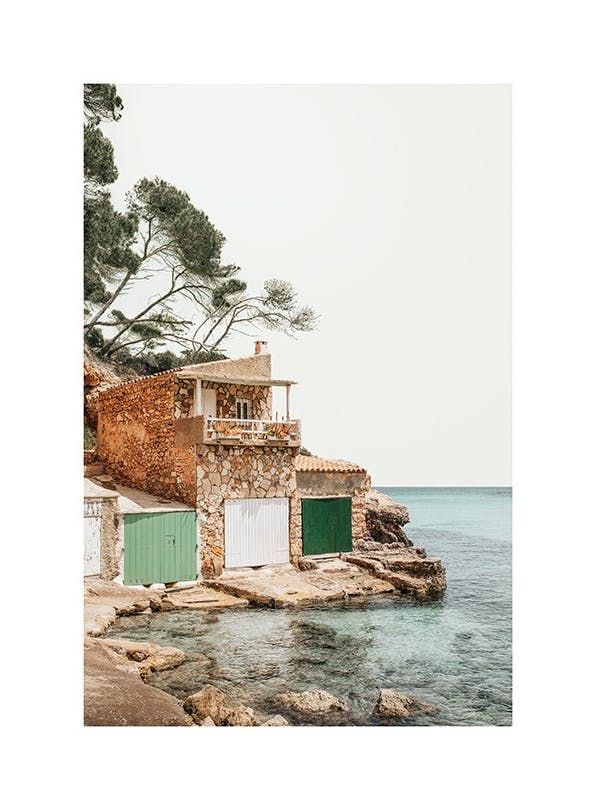 Mediterranean Boat House Poster (30x40 cm)- Fotografia