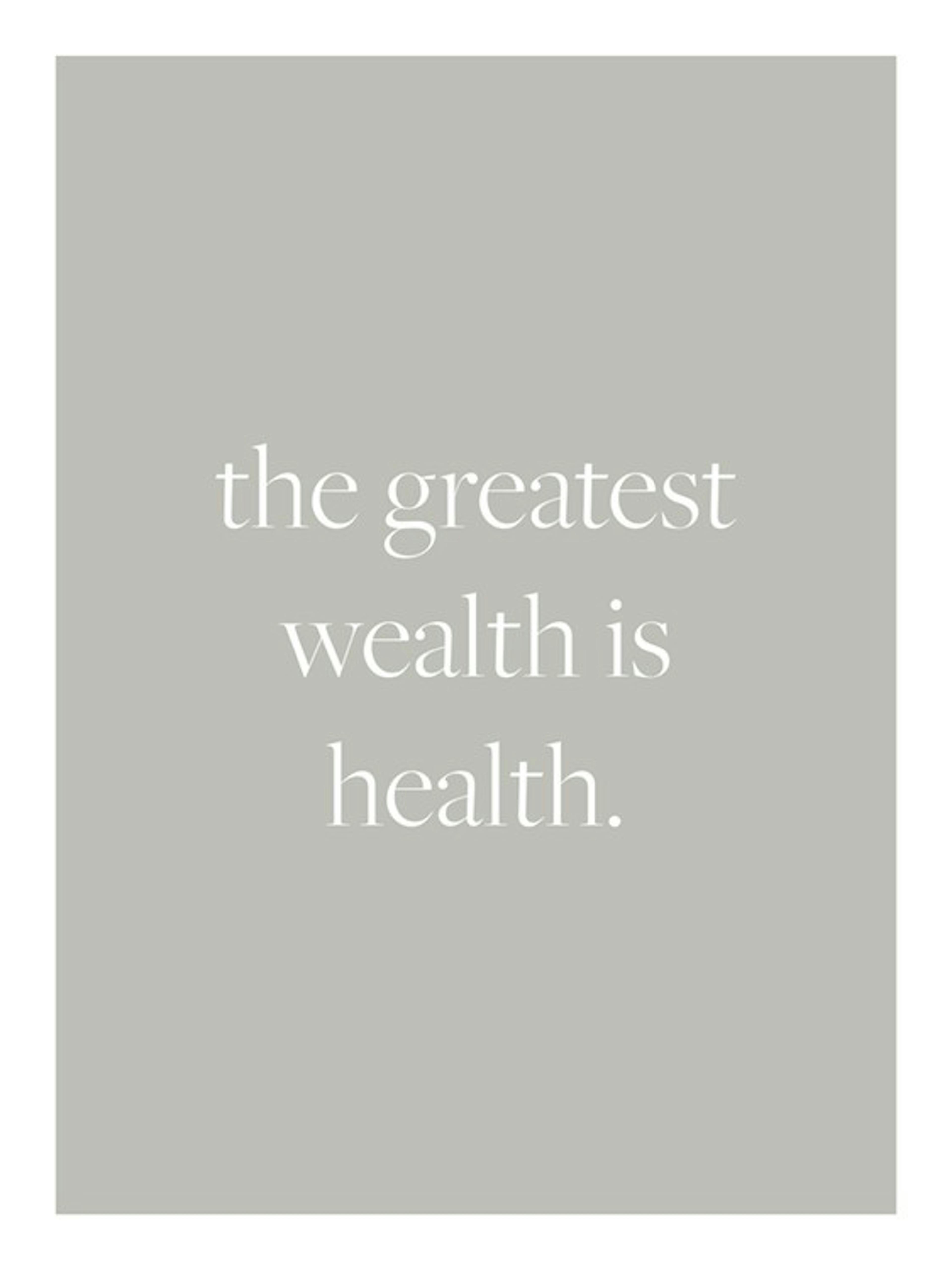 Health is Wealth Poster 0
