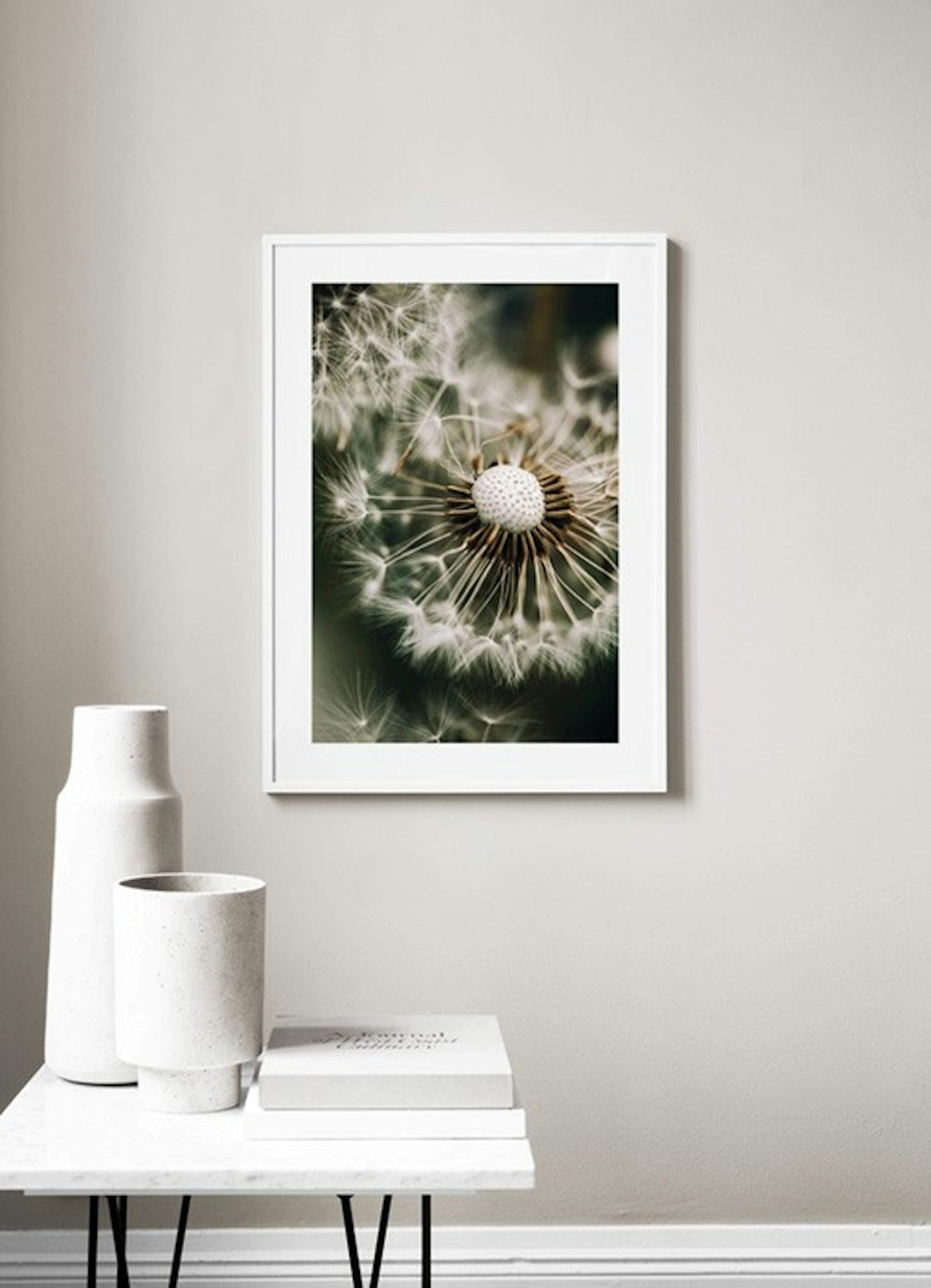 Dandelion in Green Poster