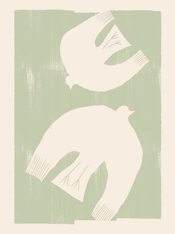 Birds in Green Poster 0