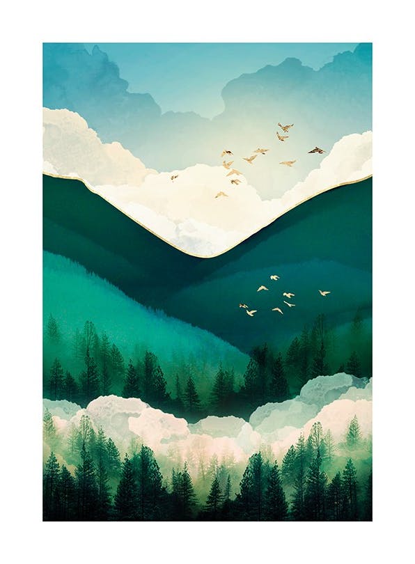 SpaceFrog Designs - Emerald Hills Print (21x30 cm)