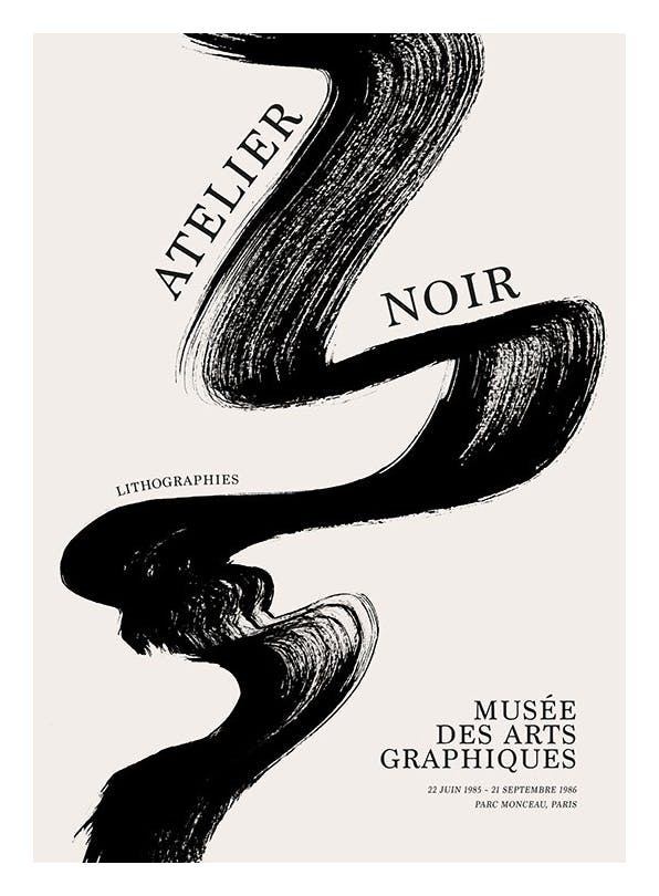 Black Brush Stroke Plakat (21x30 cm)- Sztuka