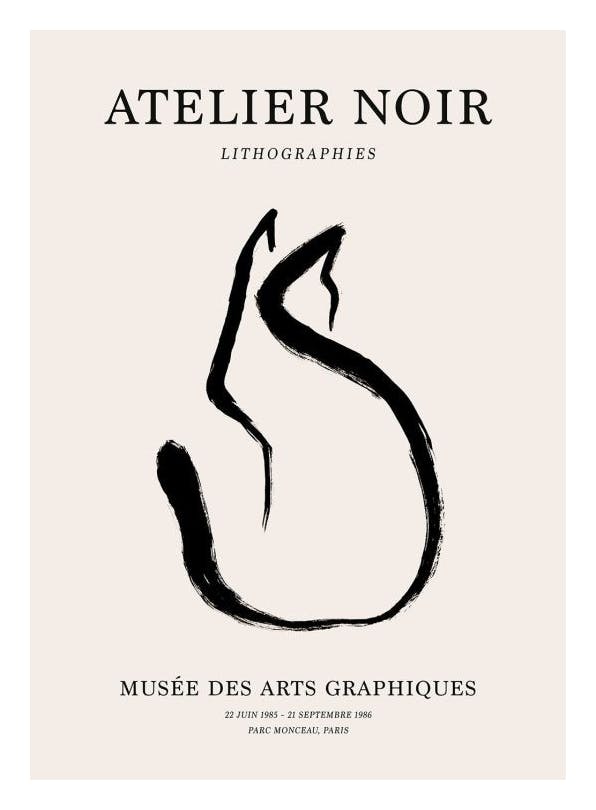 Prints - Black Cat Print (30x40 cm) - Art prints