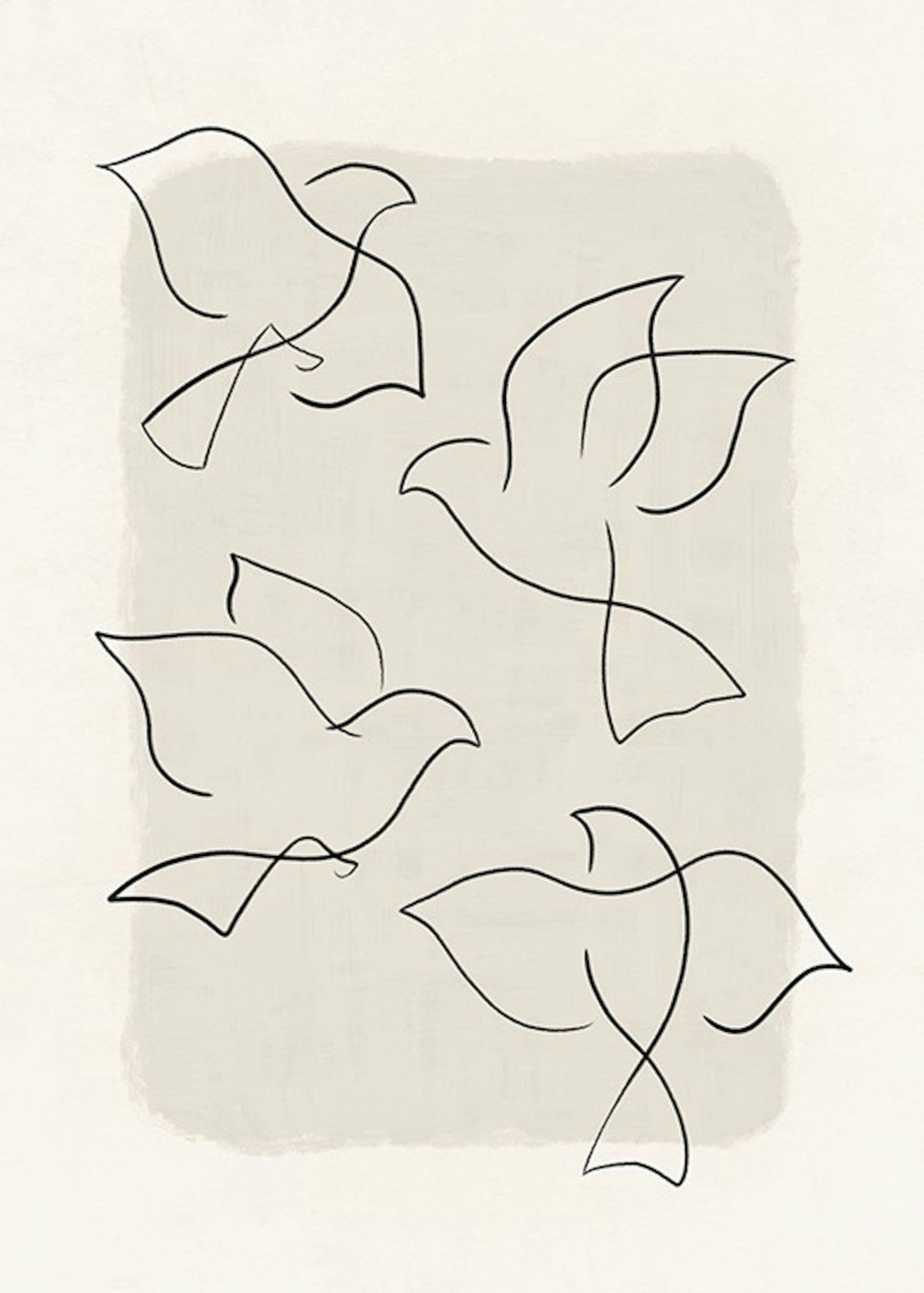 Line Art Birds Print