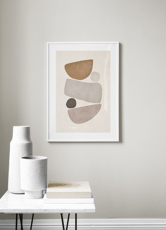 Harmonic Poster - Beige and grey shapes 
