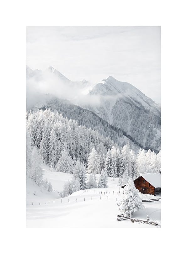 Snowy Landscape Affiche (50x70 cm) - Affiches hivernales