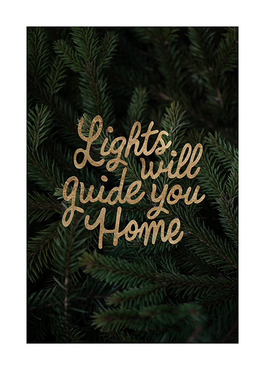 Goneryl korroderer spole Lights Will Guide You Home Poster - Golden Christmas quote - desenio.com
