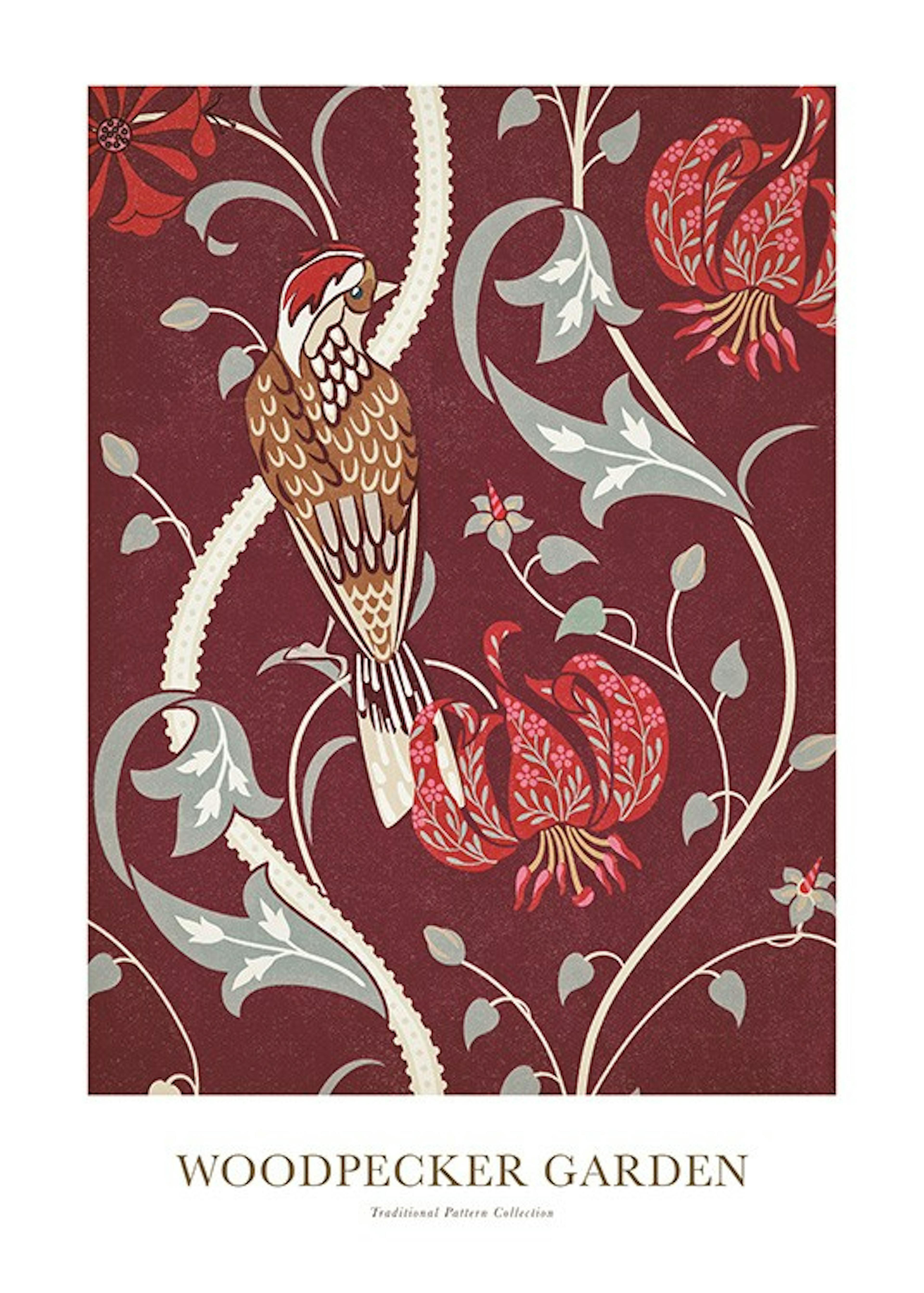Woodpecker Garden Print