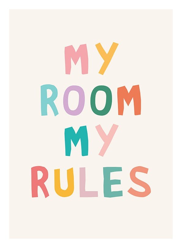 My Room My Rules Poster (21x30 cm) - Kinderposter