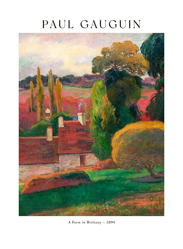 Paul Gauguin - A Farm in Brittany Poster (50x70 cm)