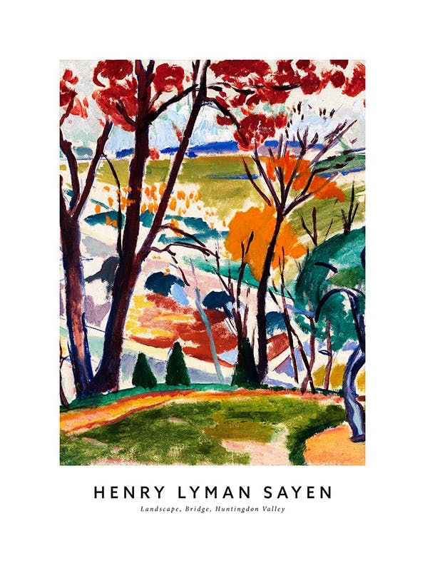 Henry Lyman Sayen - Landscape, Bridge, Huntingdon Valley Plakat (50x70 cm) - Plakater > Malerier fra kjente kunstnere