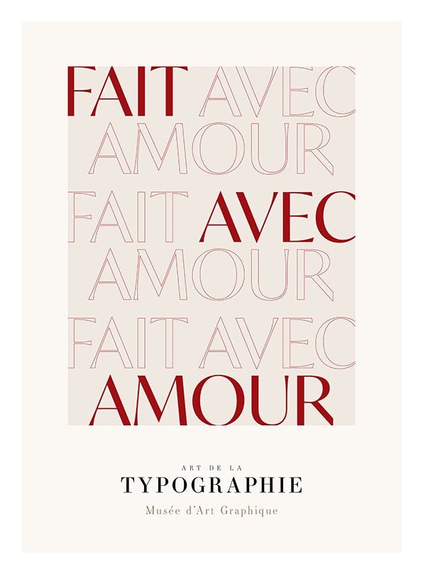 Fait Avec Amour Plakat (30x40 cm)-Plakaty