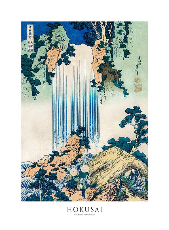 Hokusai - Yoro Waterfall in Mino Province Plakat (70x100 cm)- Hokusai Plakat