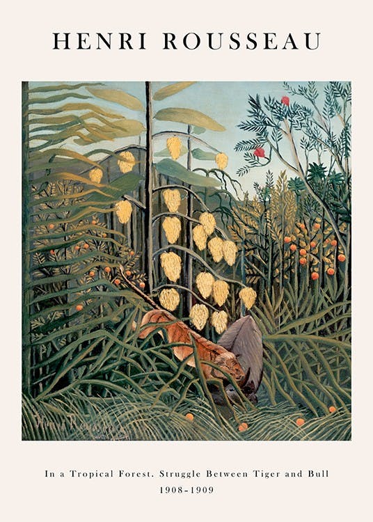 Rousseau - In a Tropical Forest. Struggle Between Tiger and Bull Poster 0