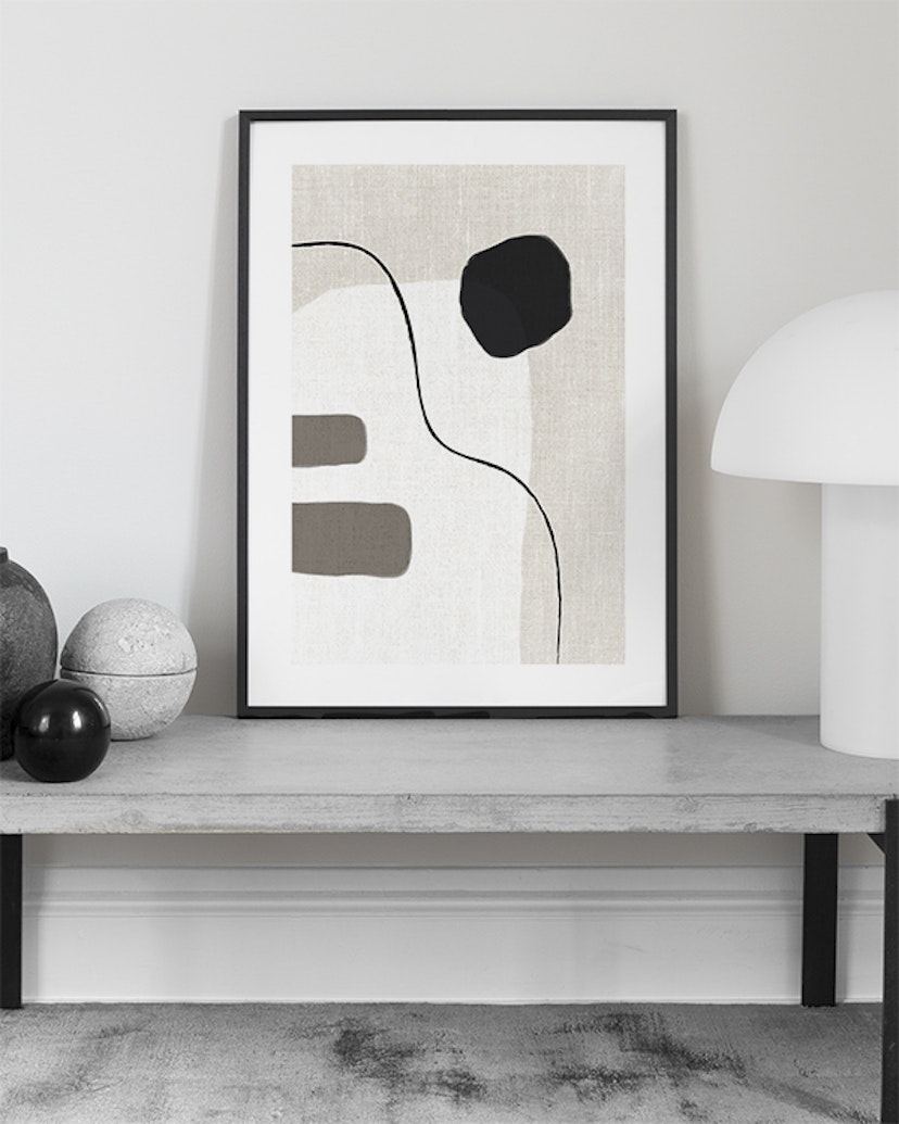 Linen Shapes No2 Poster - Lines on linen - desenio.co.uk