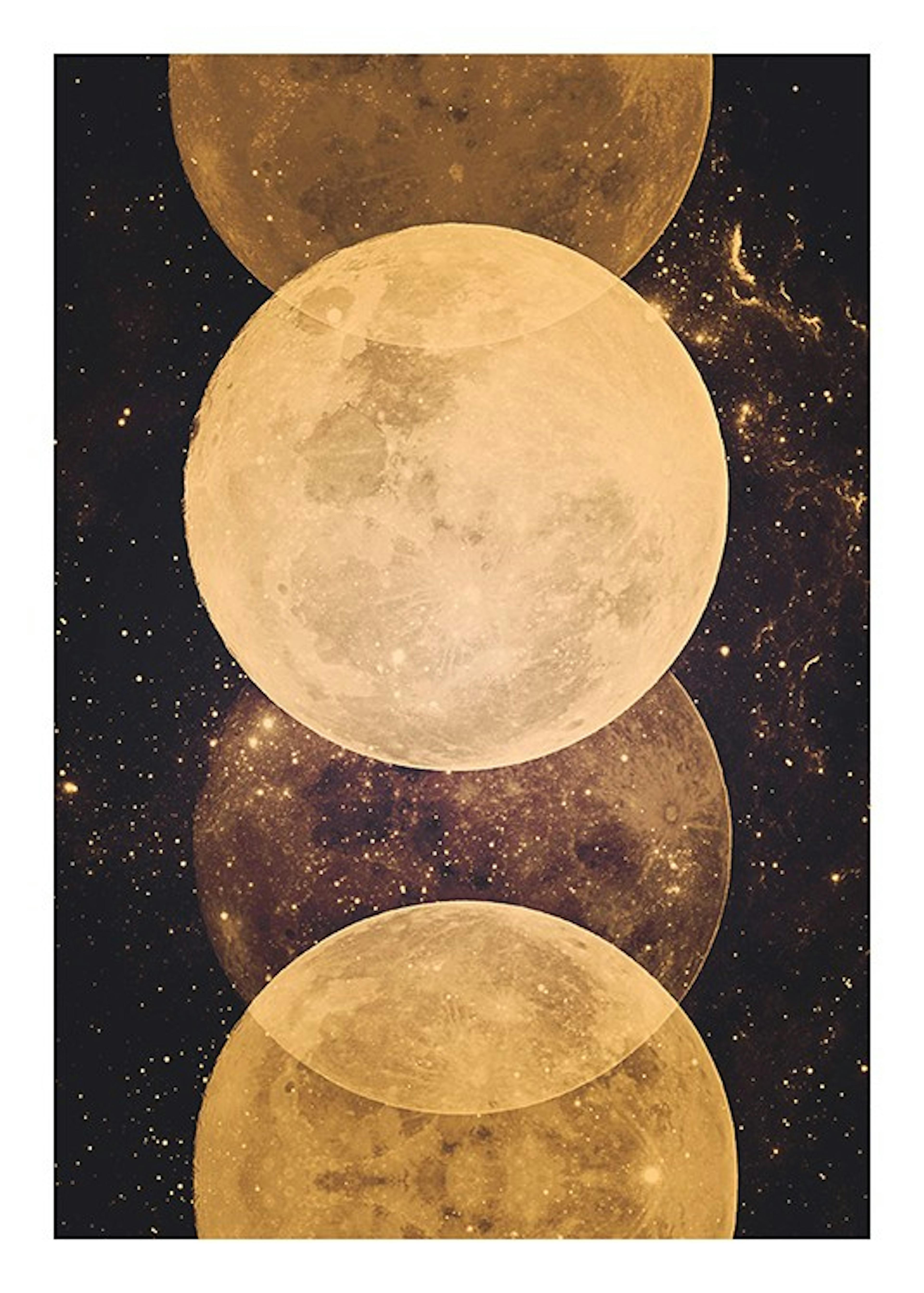 Gold Moon Phases Poster 0