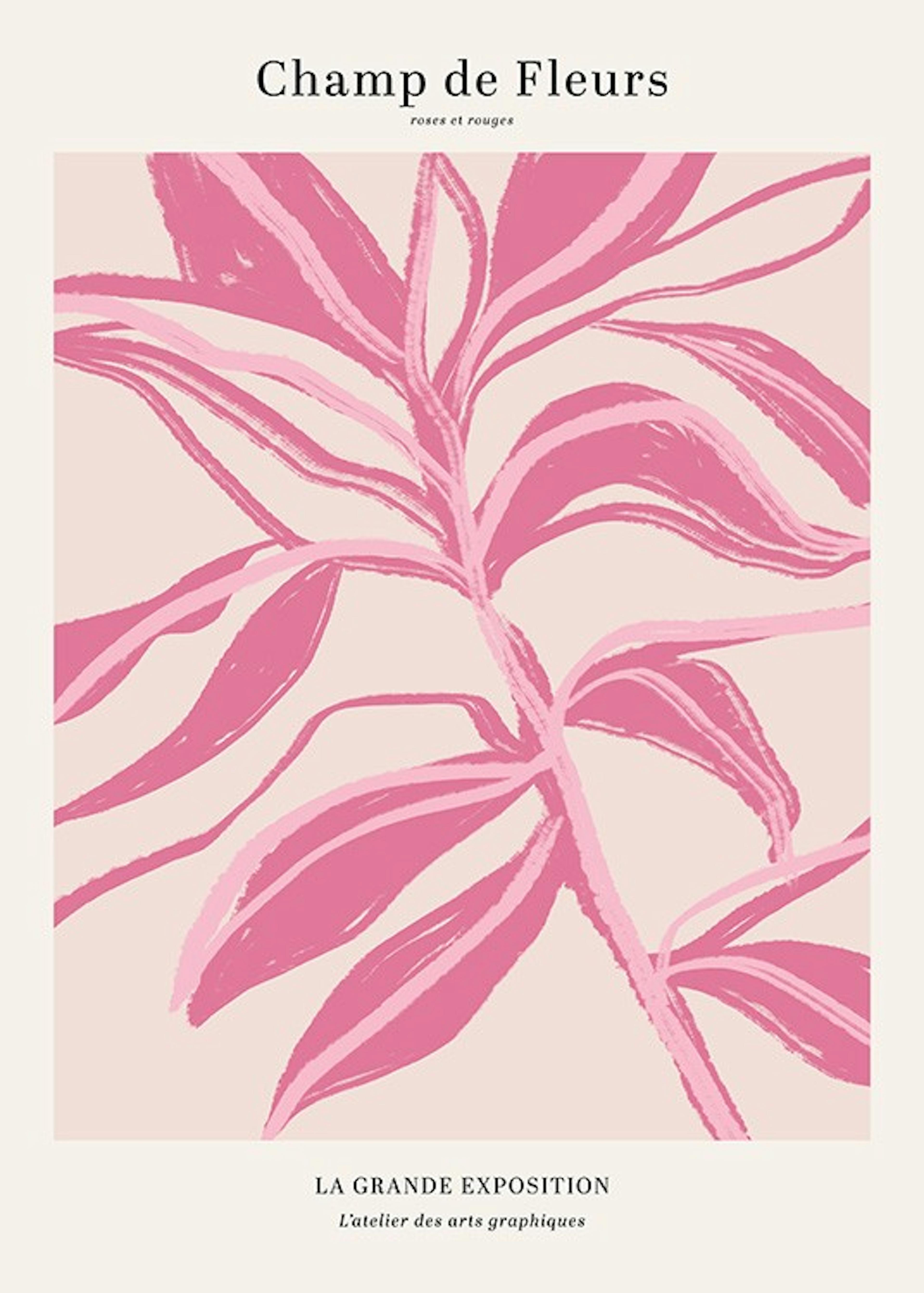 Pink Floral Illustration Plakat 0