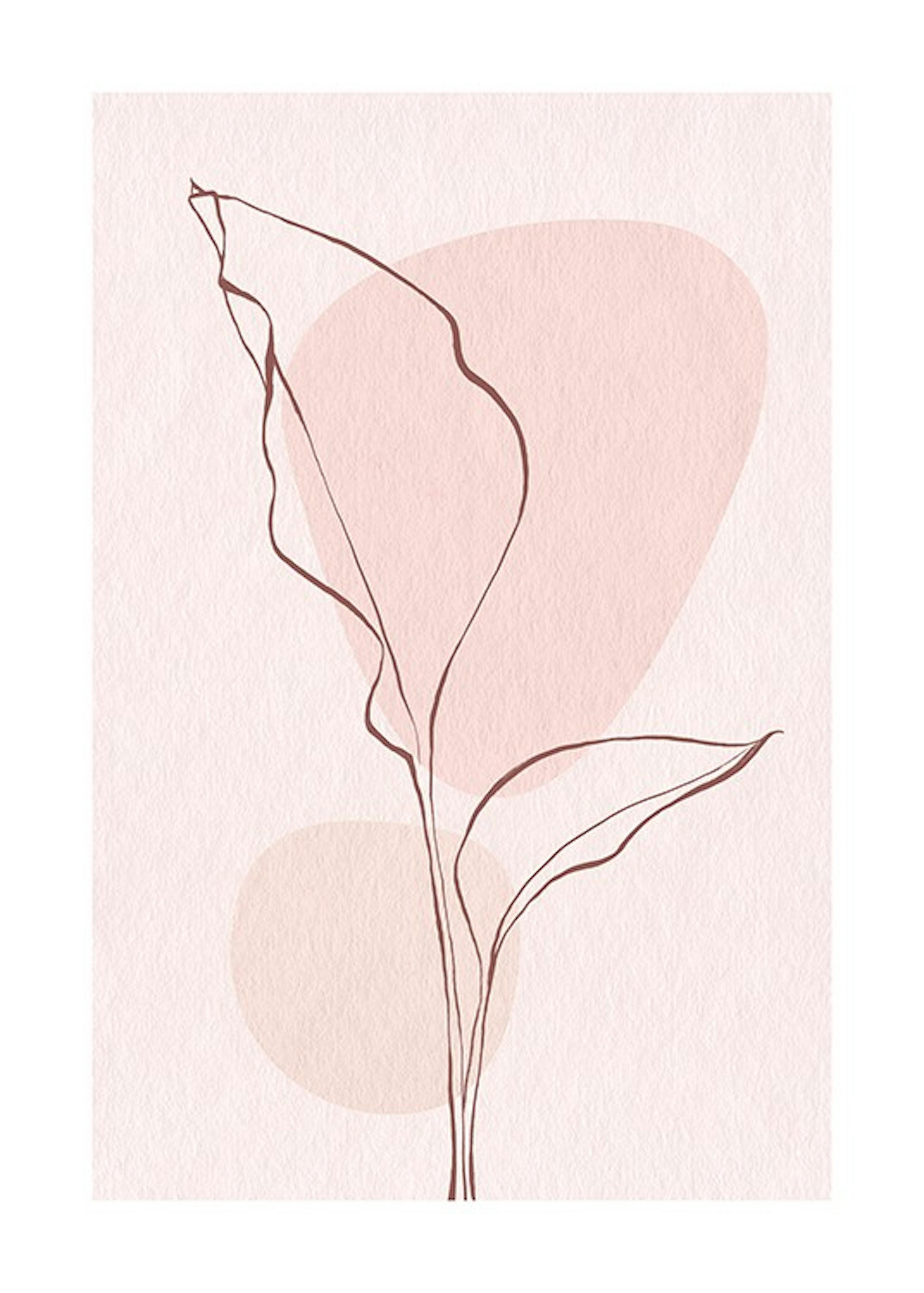 Pink Leaves No1 Affiche 0