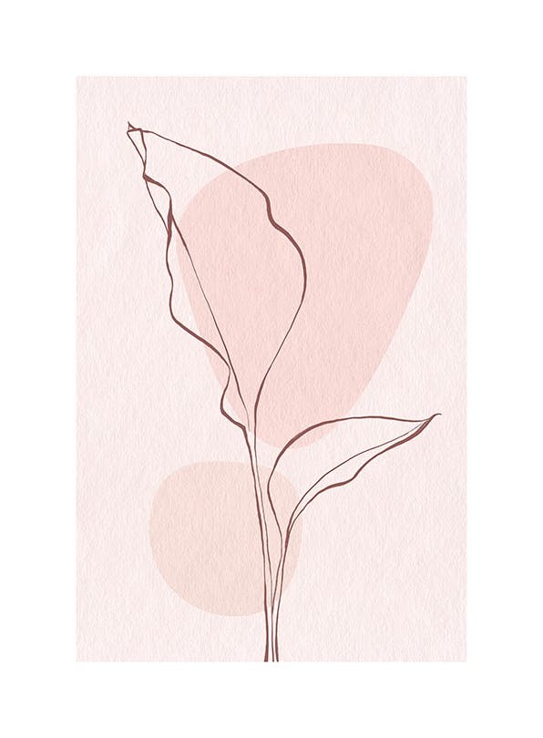Pink Leaves No1 Plakat (21x30 cm)-Plakaty
