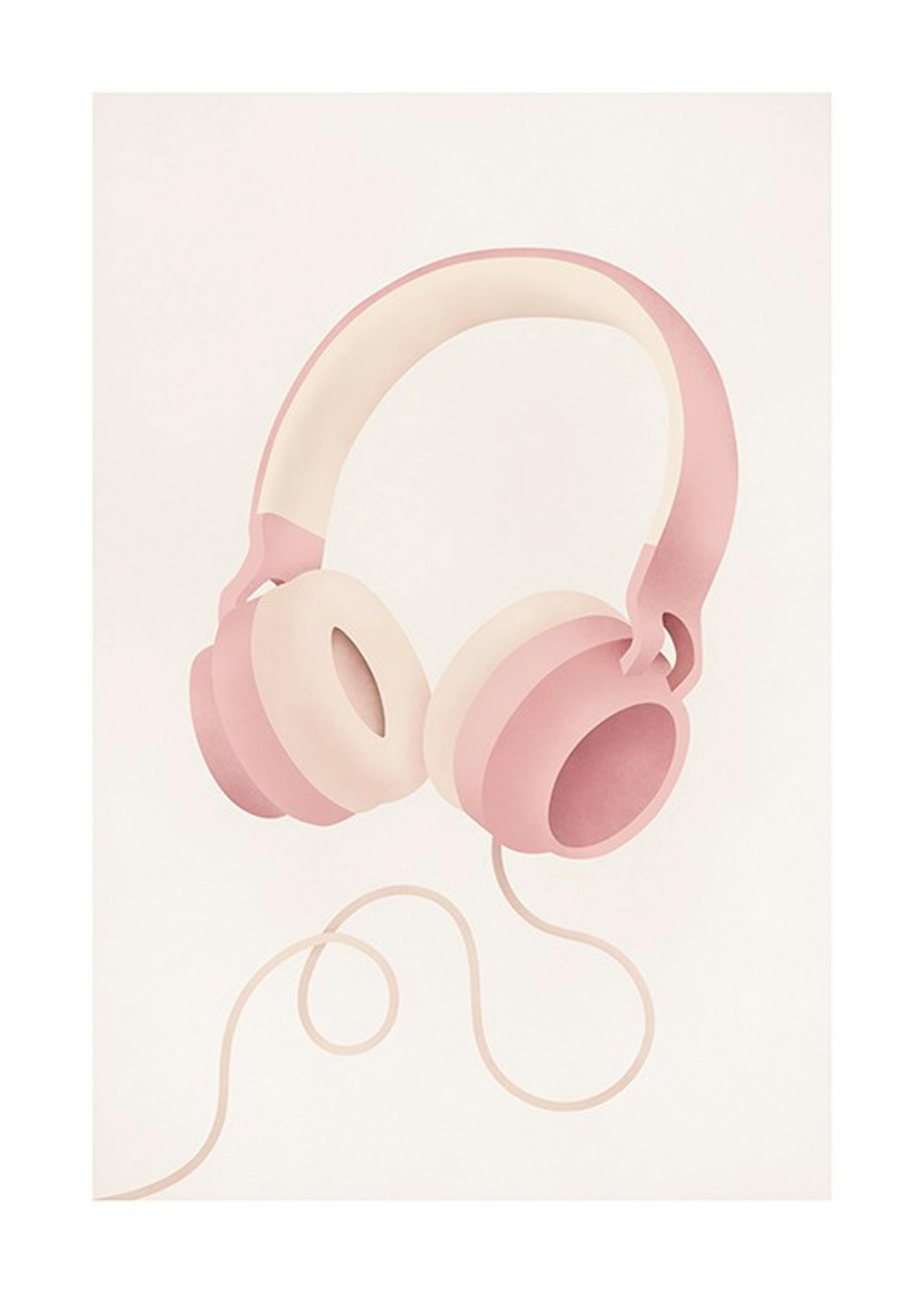 Pastel Headphones Poster 0