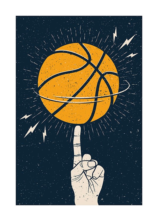 Basketball Spinn Poster - Pallacanestro rotante 