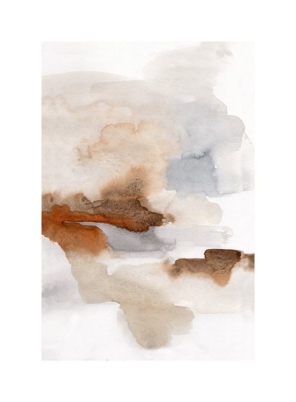 Burnt Tones Watercolor No2 Poster (40x50 cm)- Quadros de aguarelas