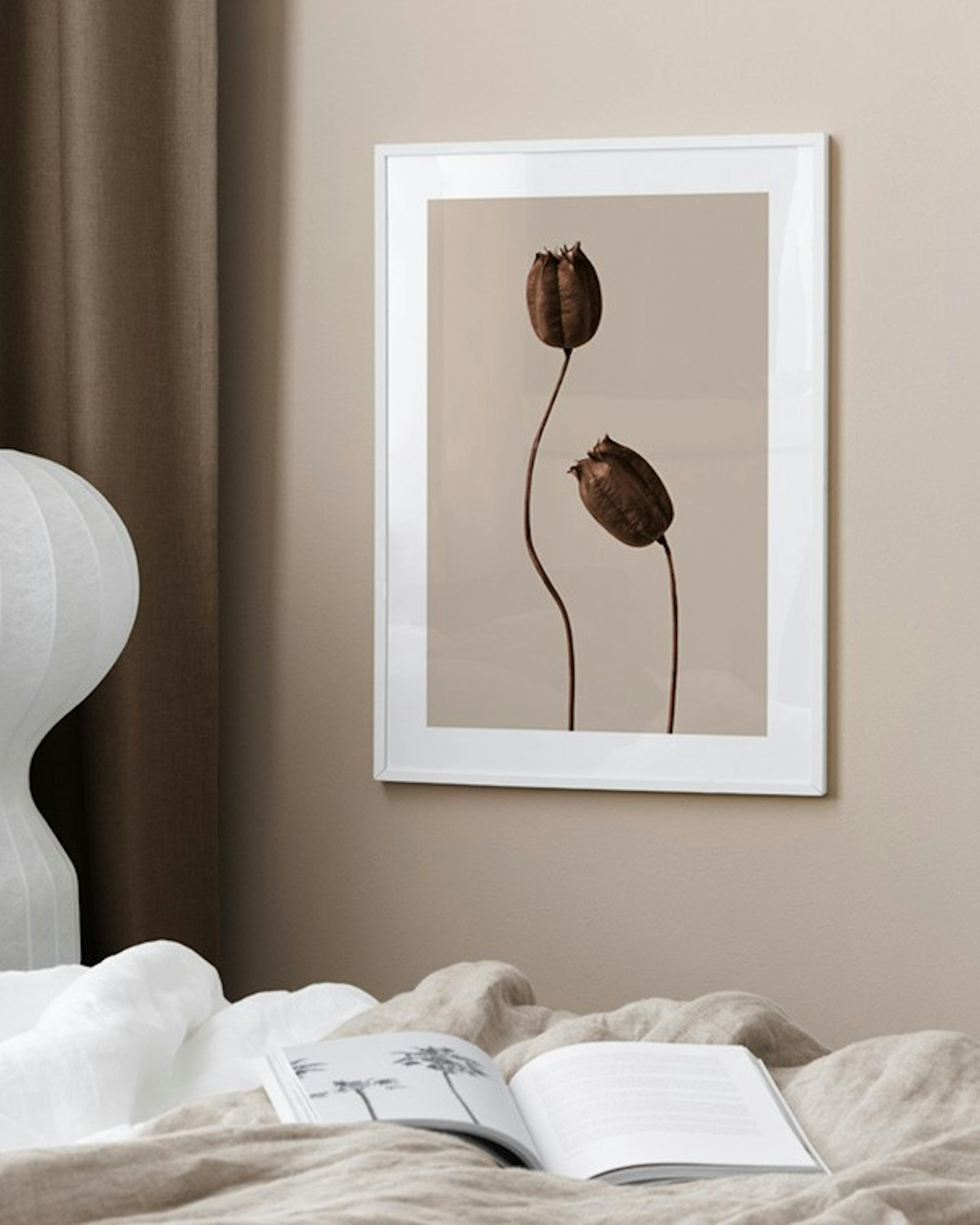 Brown Flowers Poster