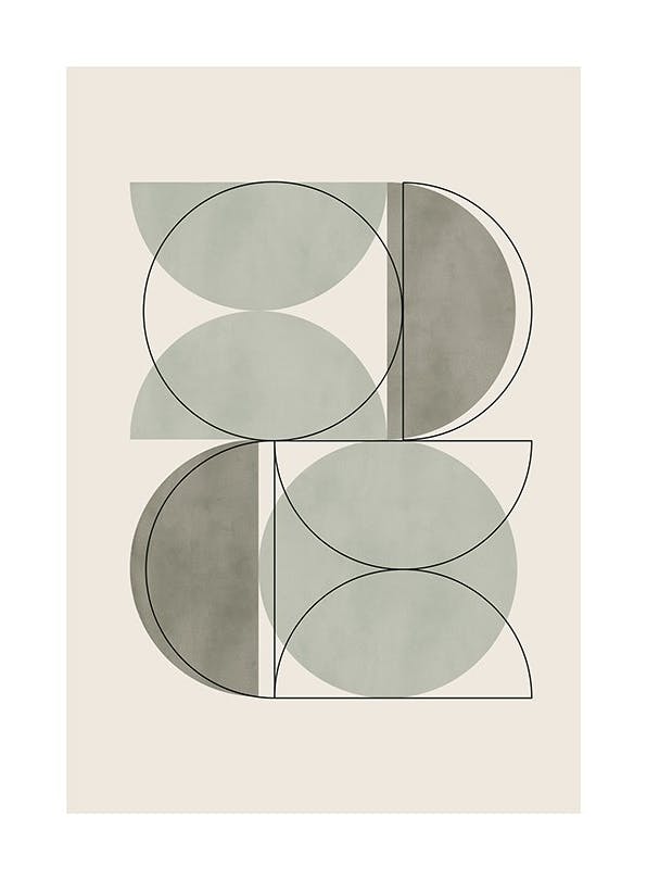 Green Geometrics No1 Plakat (21x30 cm)-Plakaty