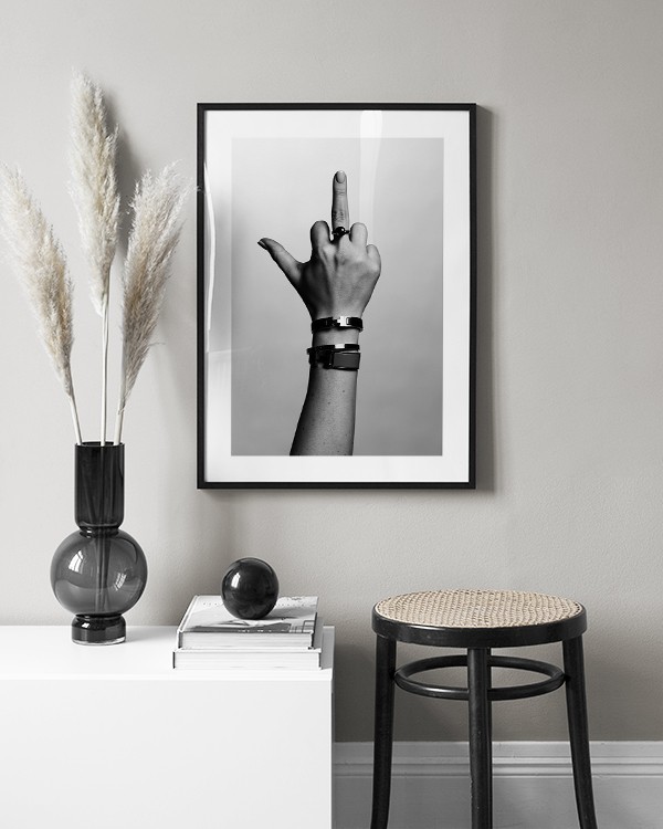 The Finger Poster - Dito in bianco e nero 