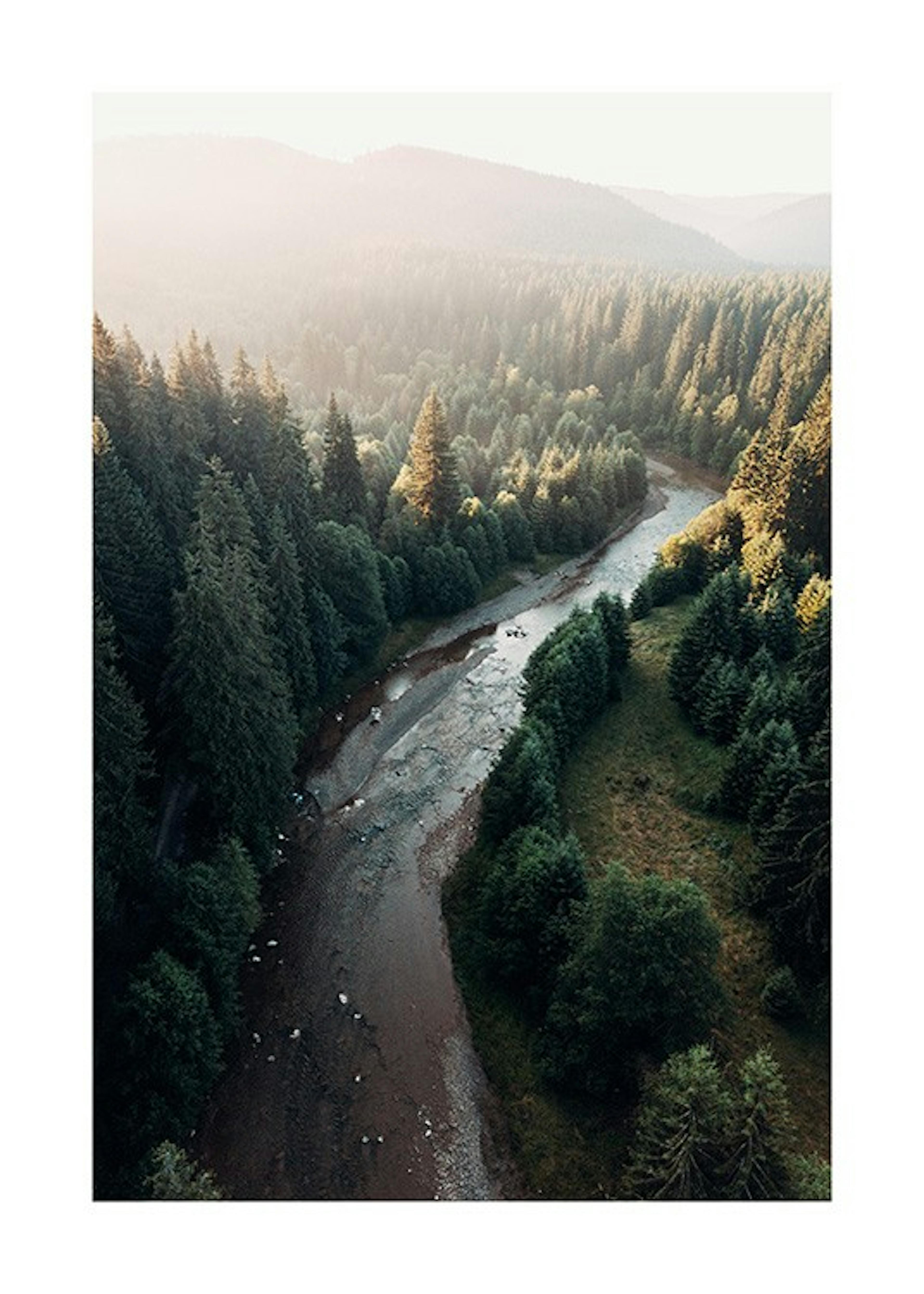 River in Forest Plagát 0