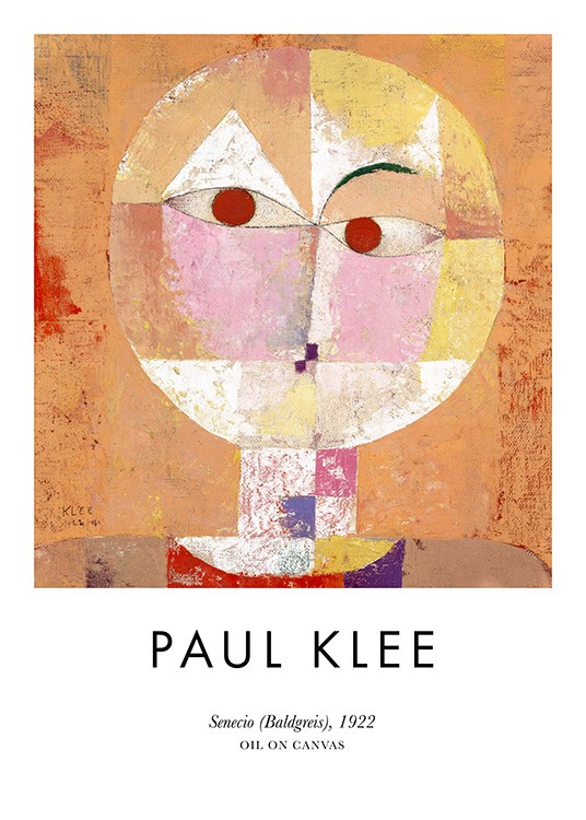 Klee - Senecio (Baldgreis) Plakat Abstrakt orange ansigt -