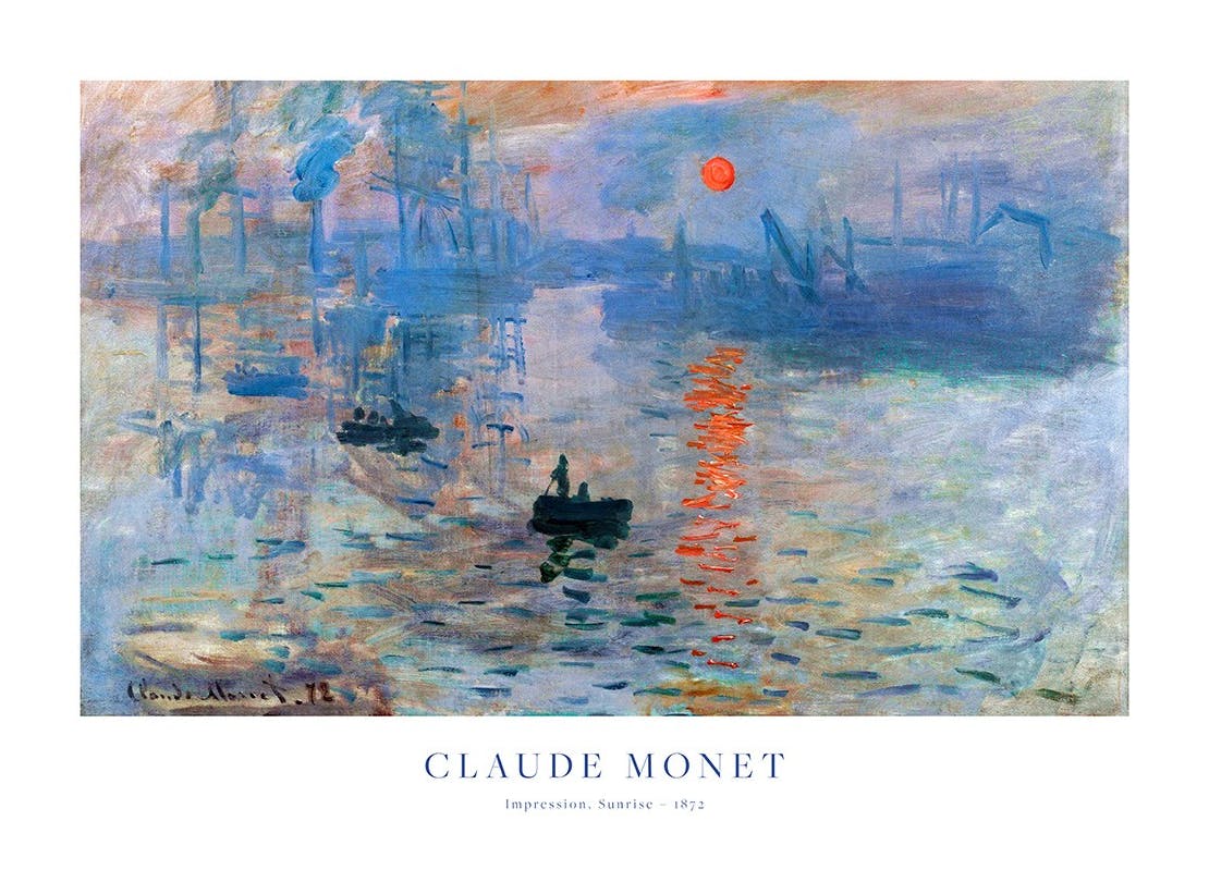 Monet - Impression, Sunrise Plakat (30x40 cm)- Monet Plakat