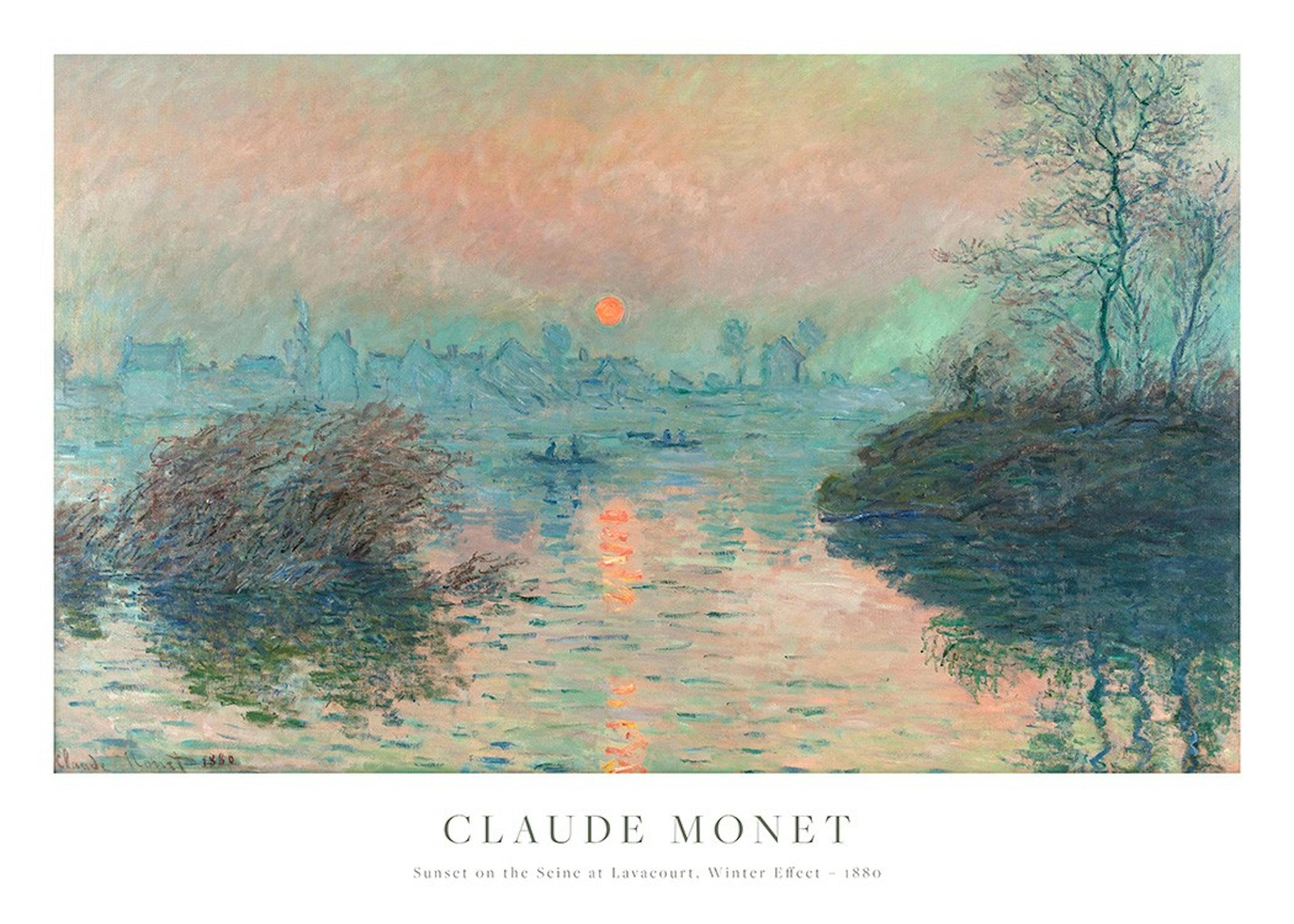 Monet - Sunset on the Seine at Lavacourt, Winter Effect Print