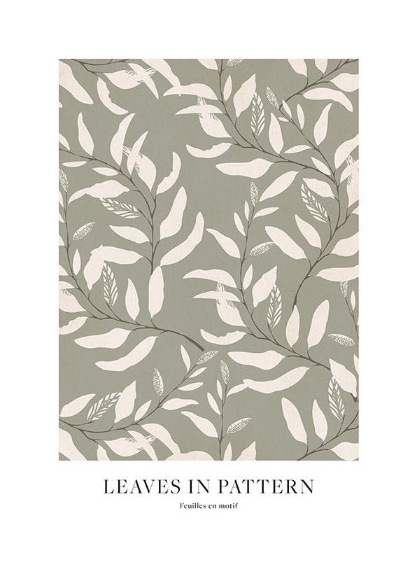 Leaves in Pattern Plakat (30x40 cm)- Rośliny zielone