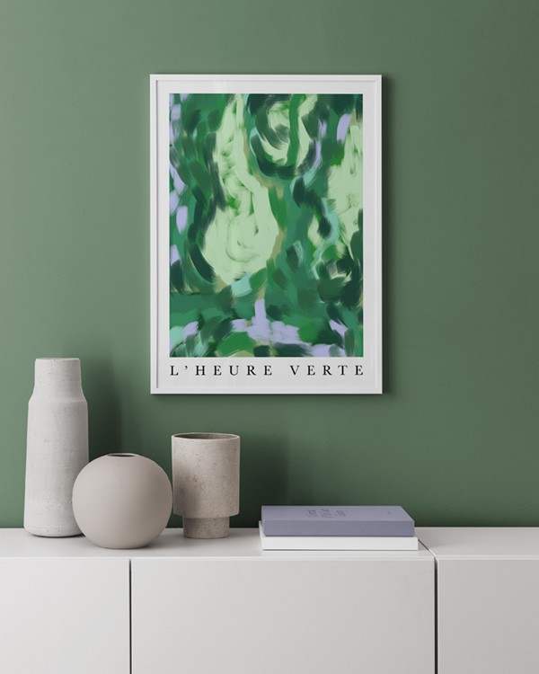 Emerald Abstract No1 - Abstrakter in Poster Smaragd Grün
