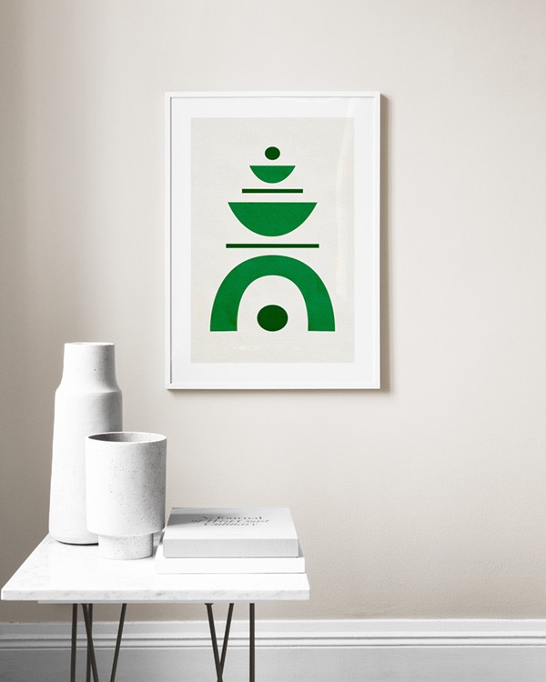 smaragd - Grön Poster Abstract No2 abstrakt Emerald